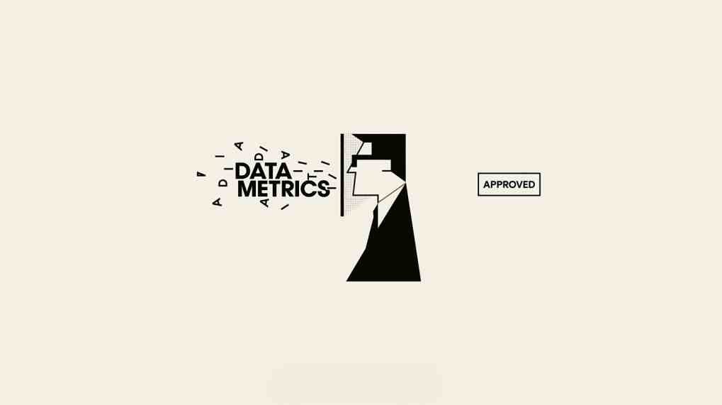 A conceptual editorial graphic depicting the words "DATA" and "METRICS" passing through a highly selective cognitive filter shaped like an executive silhouette, with only pre-approved conclusions emerging on the other side.]
